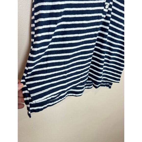 NWT Abercrombie & Fitch Womens Top Short Sleeve 100% Cotton Blue White Striped - Picture 2 of 6